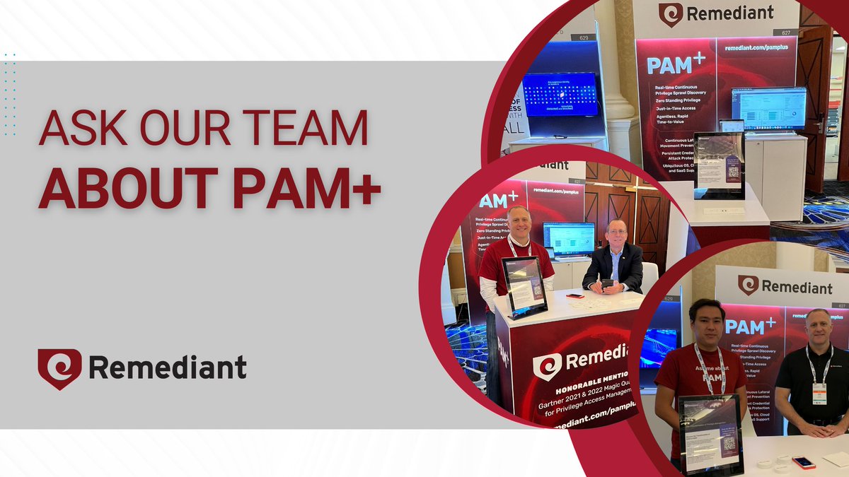 Remediant's tweet image. Today is the last day of the Gartner IAM Summit in Las Vegas! If you’re at the conference, drop by booth number 627 and ask us about our new PAM+ initiative!

#gartnerIAM #privilegedaccessmanagement #pamplus