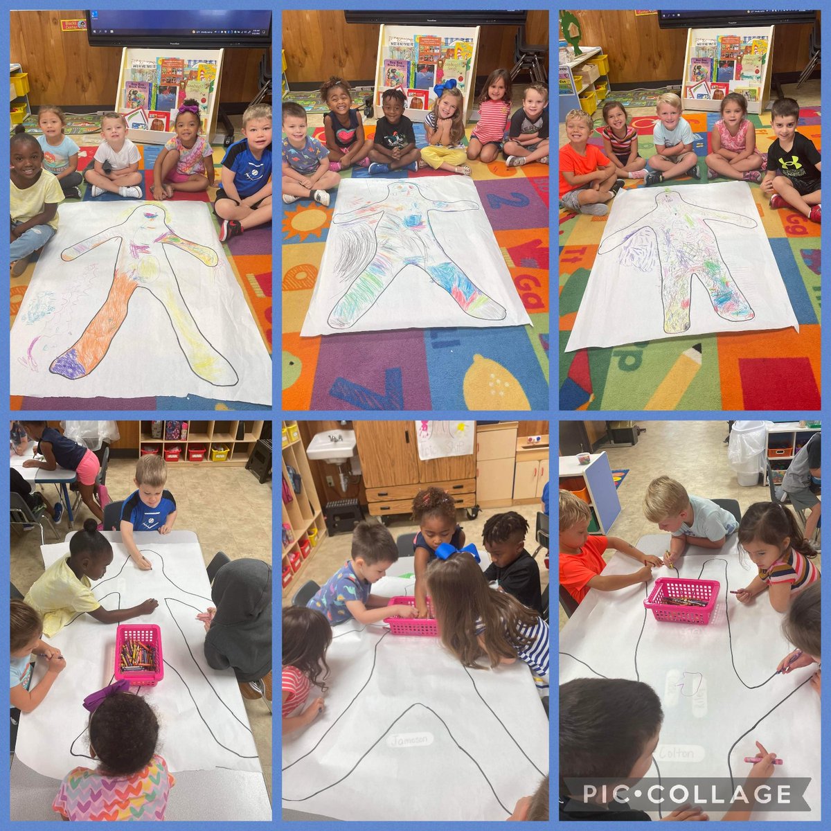 CFISDAndreELC's tweet photo. Every"body" is loving learning this week at @CFISDAndreELC We are learning all about our bodies this week! Pre-K drew templates of a friend and worked as a team to decorate them 💜 @CFISDELCS @CFISDCOMMPROG https://t.co/7TdSWxmLRk