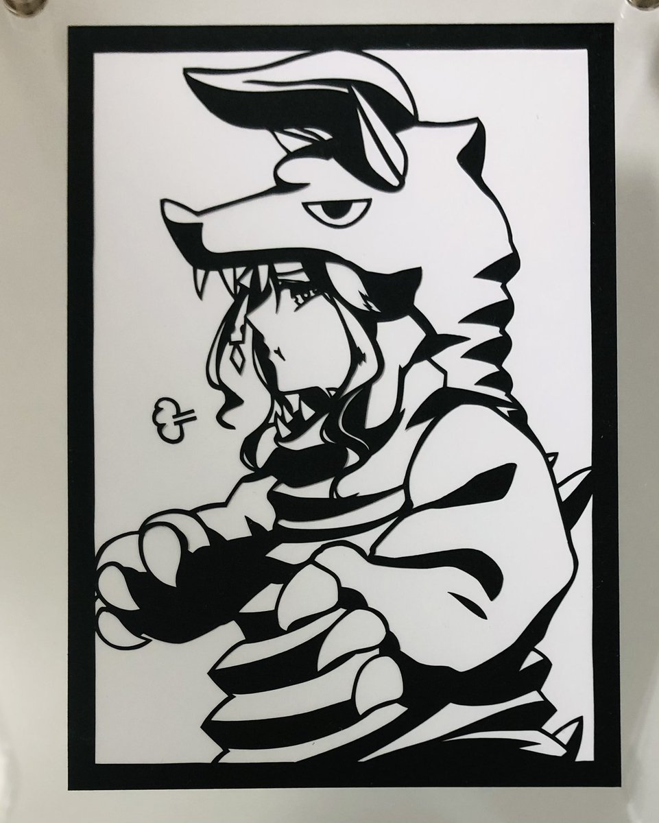 #ウマ娘
#キングの怪獣着ぐるみシリーズ
#切り絵 
