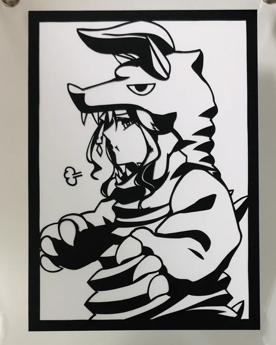 #ウマ娘
#キングの怪獣着ぐるみシリーズ
#切り絵 