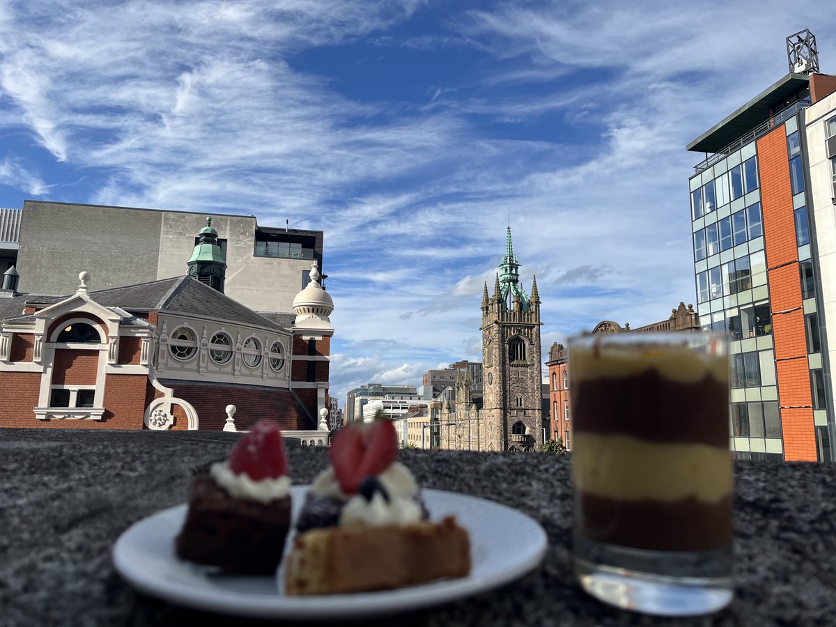 shelleydeane's tweet photo. A little blue sky thinking, laced with essential laughter #BetweenOurselves #Belfast https://t.co/M4icIQvJ0r