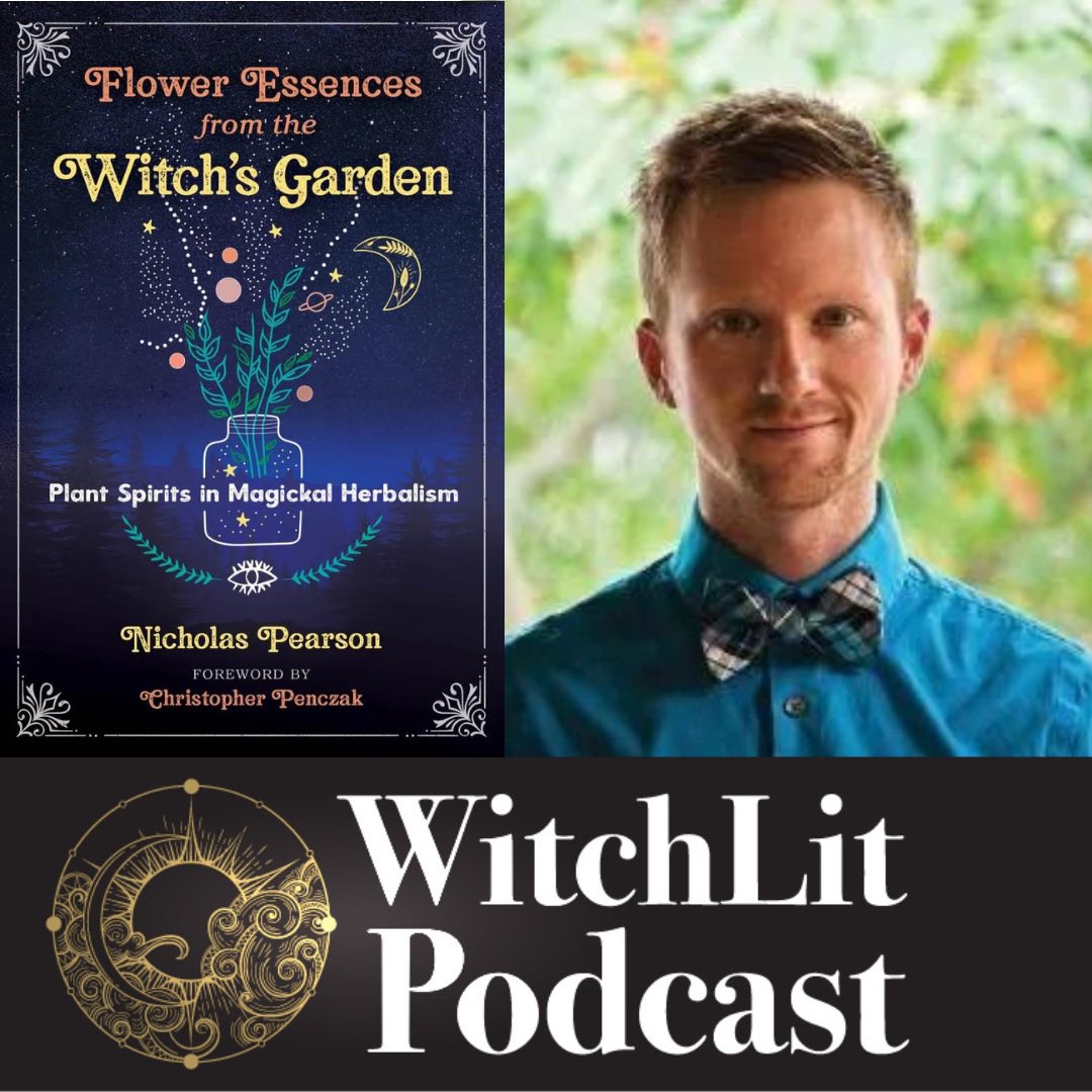 witchlitpod's tweet photo. New episode out today with #NicholasPearson We had such a lovely chat about writing burnout, the gentle art of flower essences, and the Capricorn nature of collecting. https://t.co/oA7Y8mJ0jb