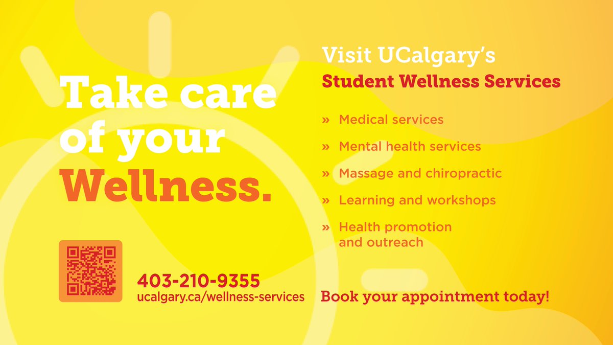 Student Wellness Services can help you on your wellness journey. Visit ucalgary.ca/wellness-servi… to find support that's right for you. #ucalgary