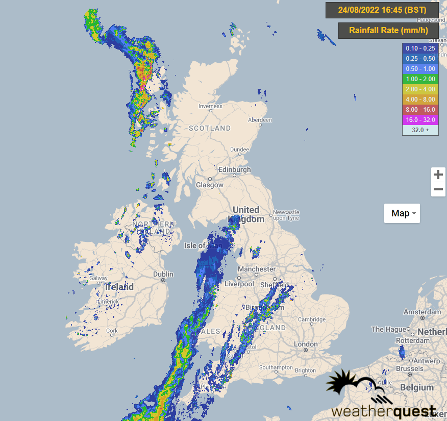 Weatherquest on Twitter "Tonight Showery rain will persist over Wales