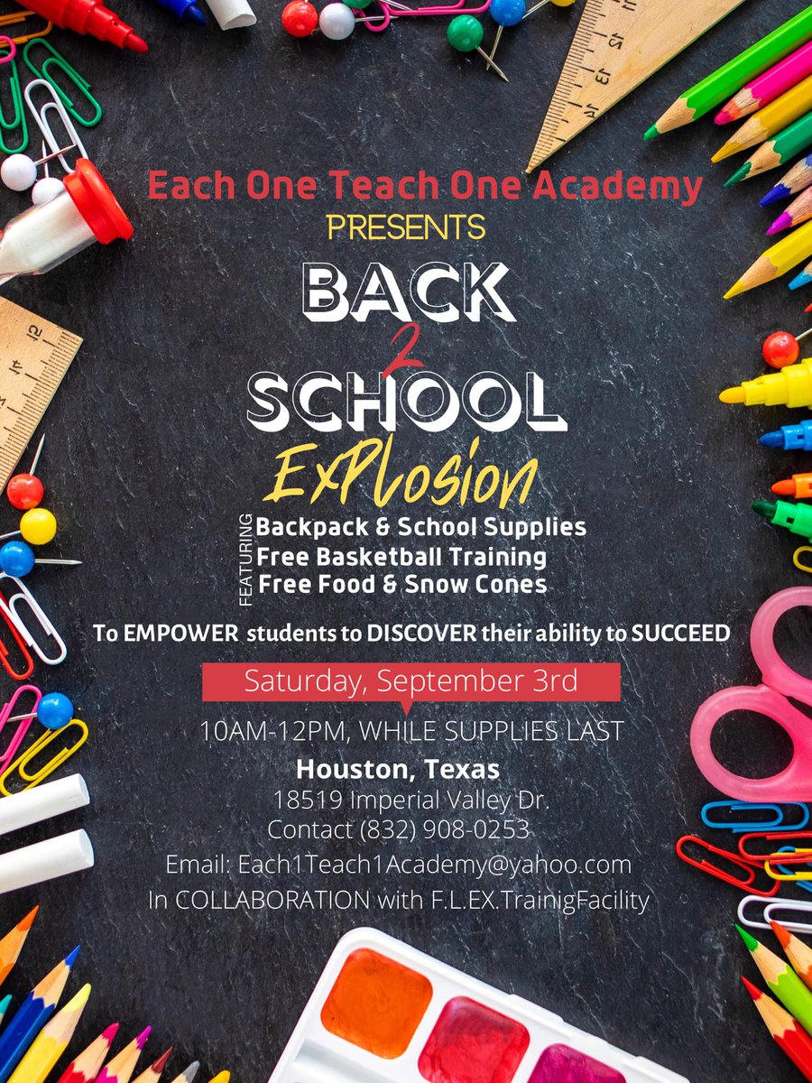 Lamar_IAM's tweet photo. Labor Day Weekend will be EPIC! 
Snow Cone Truck, Lemonade Stand, Live DJ, FREE Food, &amp; Two FREE Basketball Training Sessions!
Come have some fun with E1T1Academy for FREE!!! https://t.co/kkssMmiphY