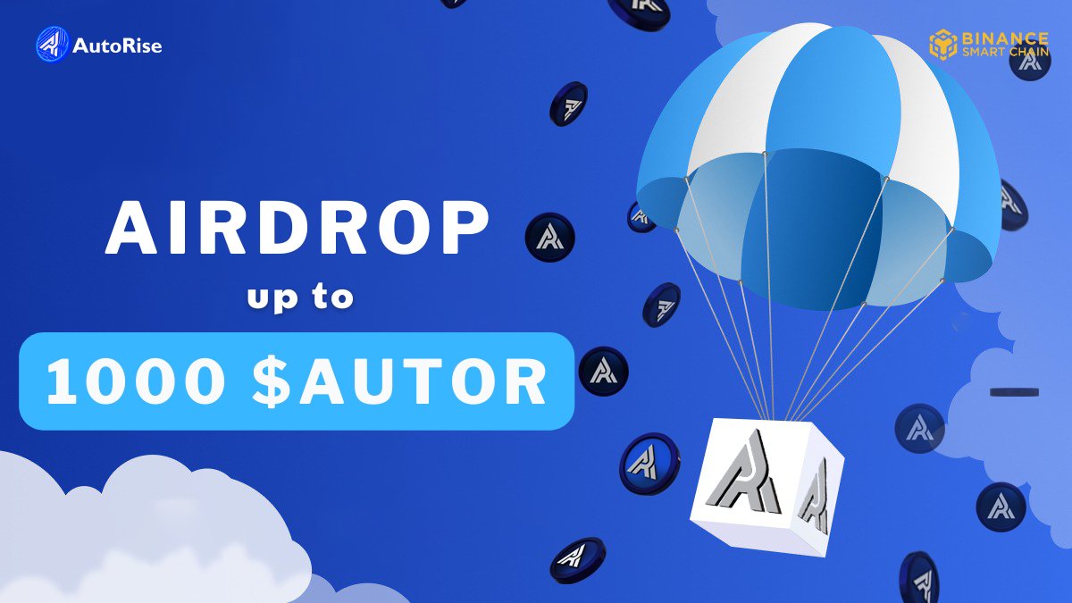 $AUTOR Token Official Airdrop CLAIM Started🎉🎉

🎁Get up to 1,000 $AUTOR  for CLAIM
👨‍👧‍👦Bonus up to 250 $AUTOR for each Referral

❓How to Claim

1. Start talk to AutoRise Bot:
🤖t.me/AutoRiseAirdro…

2. Follow bot commands.
#passiveincome #DeFi #fork #BNB #gem #Airdrop #Crypto