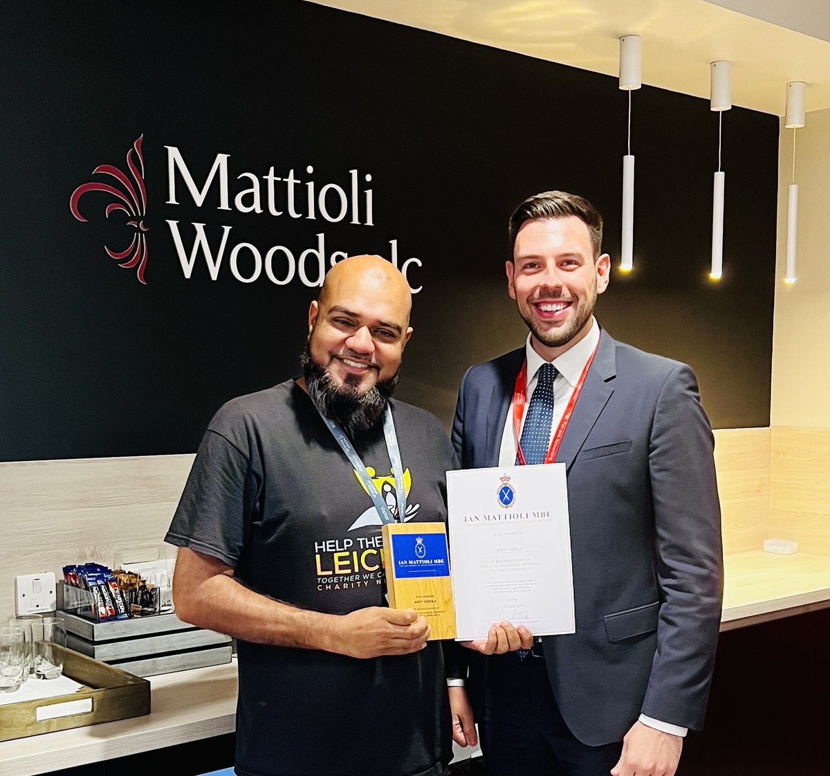 homelessleics's tweet photo. 🏆 Thank you to Nathan Smith DipPFS ✍🏼 of @MattioliWoods for nomination and to Ian Mattioli for choosing me for his High Sheriffs Award during his tenure 🙂
Awards are great as they recognise the hard work and achievements not just by myself but all the team
#teamwork #teamhth https://t.co/SENhbyhKFx
