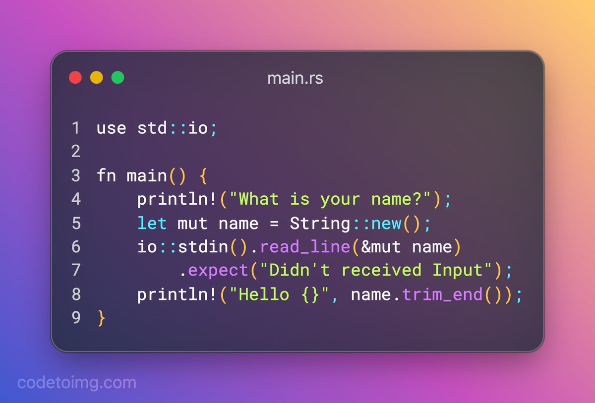 rohiddev's tweet photo. Learning #Rust 🦀 https://t.co/9EOWqGtvyS