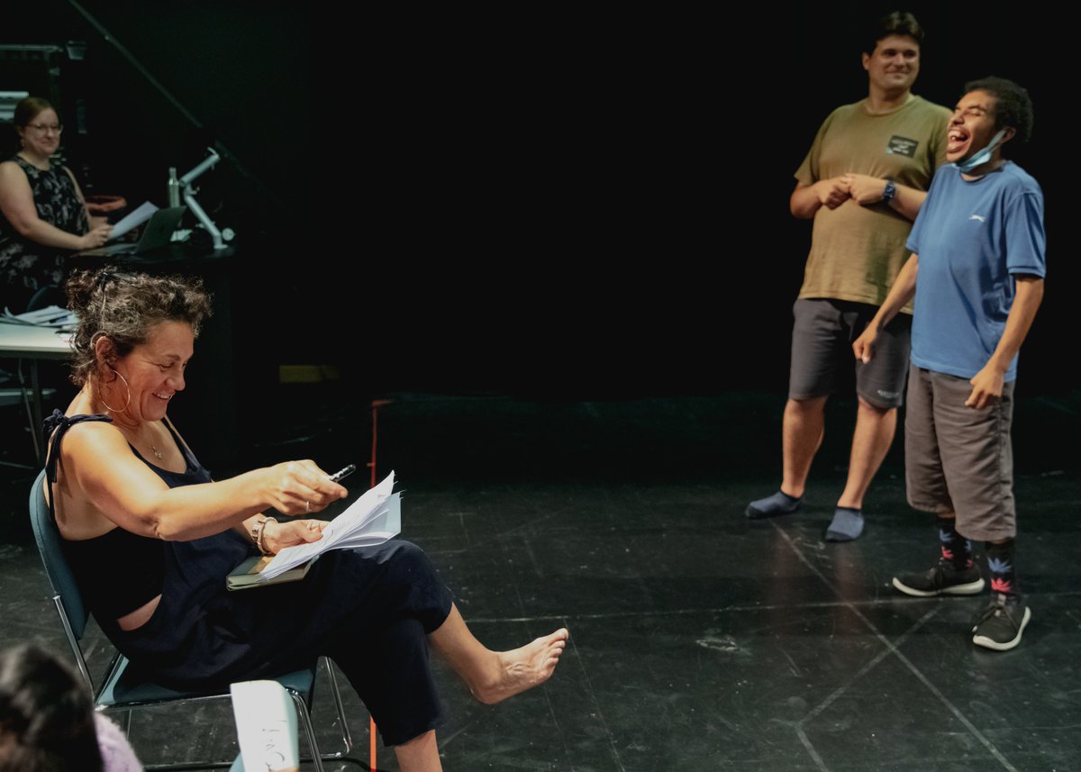 AAA_Prods's tweet photo. There’s only 1 week until NOT F**KIN SORRY starts at @sohotheatre✨In the run up to the show starting on 31st Aug we’ll be sharing some sneak peek rehearsal images

Starting with these photos of the cast rehearsing with some of their fab creative collaborators

📸@HannahDingle https://t.co/o8OGKYch5y
