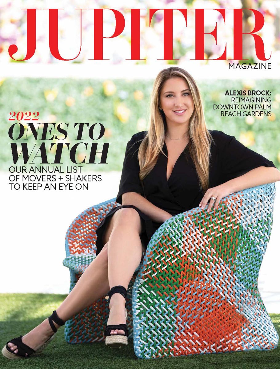 JupiterMagazine's tweet image. Introducing Jupiter Magazine's Ones to Watch 2022! Inside the September issue, meet the folks making their marks on the community, like cover star Alexis Brock, the player in the revitalization of Downtown Palm Beach Gardens. Story by Linda Marx; cover shot by Steven Martine.