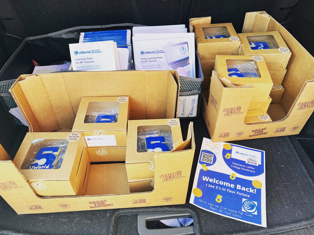 Sleffler's tweet photo. Cookie drop-offs to some of my favorite high schools! #welcomeback #uworldcollegeprep https://t.co/fizDqSRmr3