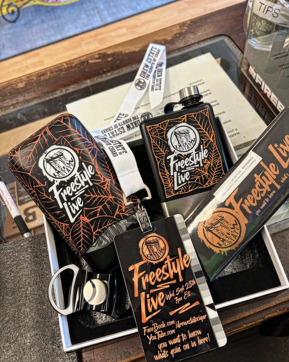 The_Maduro_Room's tweet photo. Freestyle Live kits are here! We have 12 available, stop by soon! #maduroroom #cigars #drewestate @theyallhatewill https://t.co/8HvrC0v252