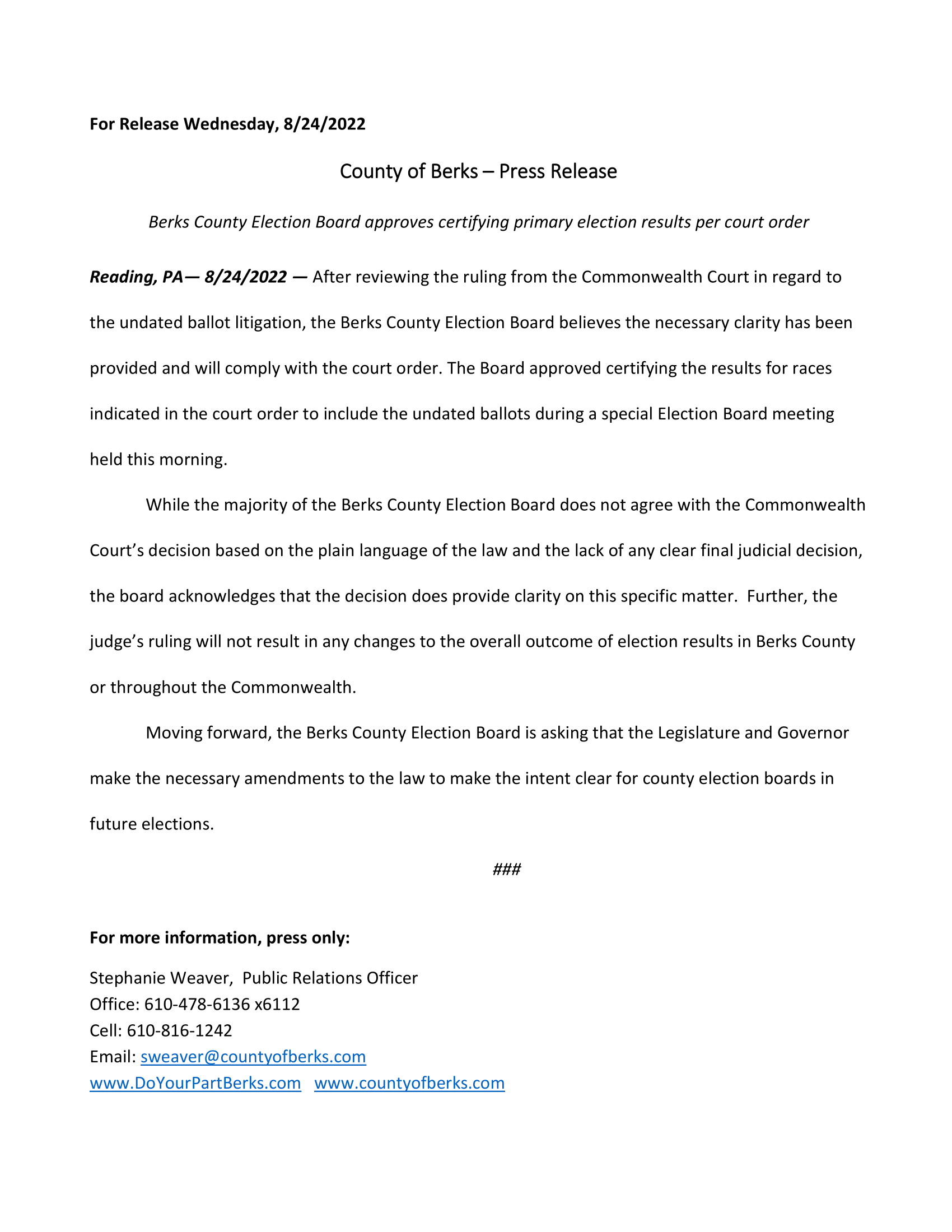 Democracy Docket on Twitter "⚖️COURT UPDATE Berks County
