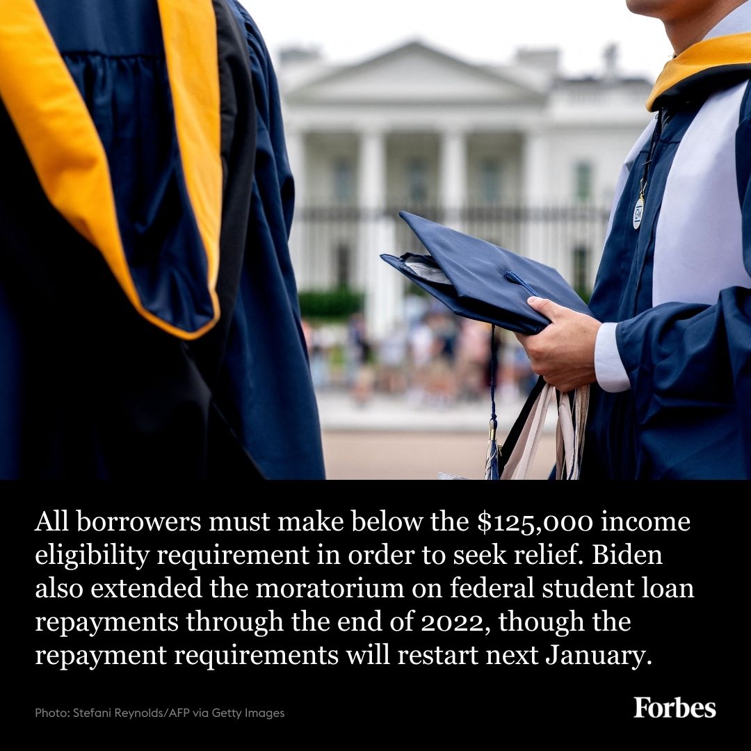 Forbes's tweet photo. President Joe Biden announced his student loan debt relief program Wednesday after much anticipation. https://t.co/l7OWrPBFXn https://t.co/9PvlamVvYO