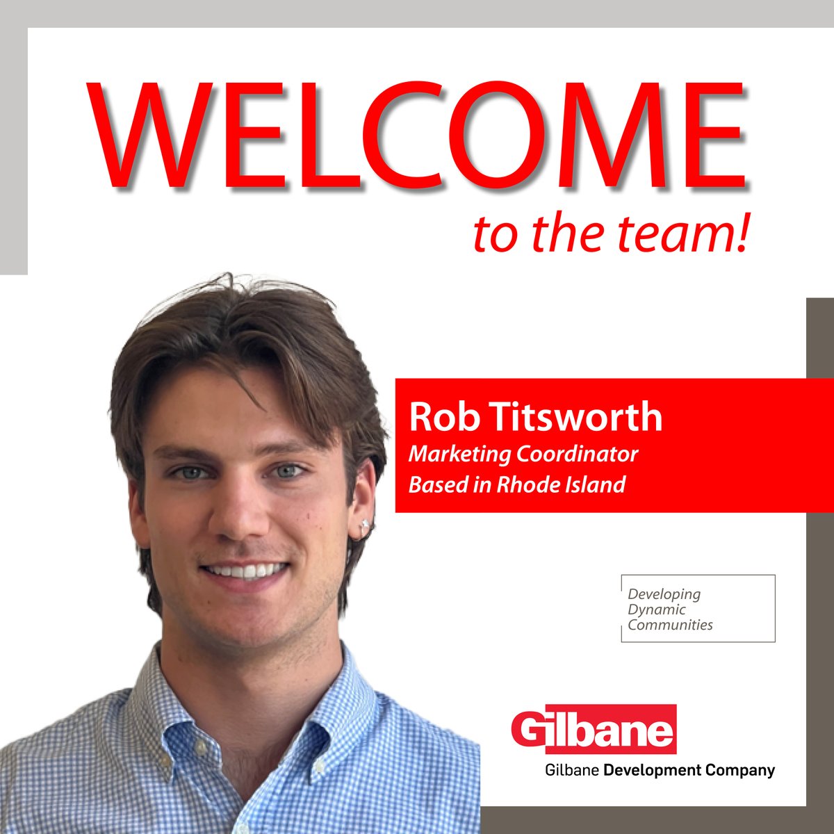 GilbaneDevCo's tweet photo. Welcome Andrew & Rob, our newest Gilbane Development employees! Thrilled to have you on the team!
#developingdynamiccommunities #growth #newhires #welcome https://t.co/GWaET0gxMk