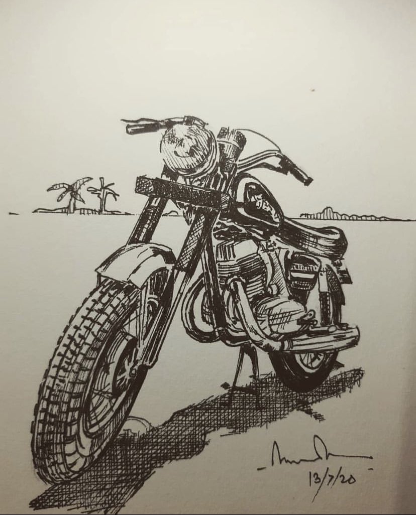 Legendary Bike Yamaha RX 100 Pencil drawing | Pencilled Brilliance - YouTube