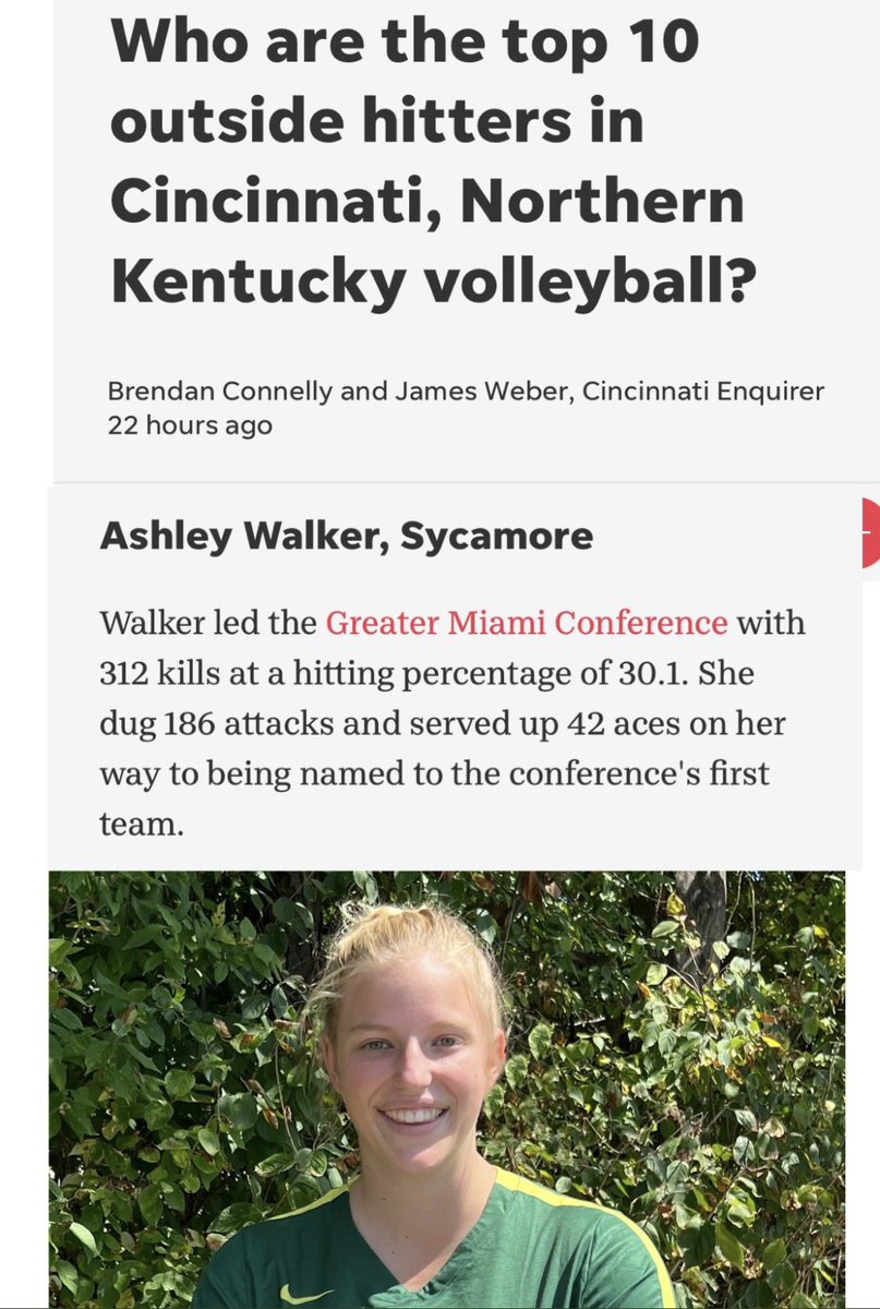 Who are the top 10 outside hitters in Cincinnati, Northern Kentucky volleyball? OPVC 💜🏐🖤player, Ashley Walker, is one of them! Congrats Ashley, we are so proud of you! #WOOHOO
#OPVCfamily #OP #volleyball #RGSAfamily <a href="/AshleyW_vb12/">Ashley Walker</a> <a href="/RGSAcad/">RG Sports Academy</a>