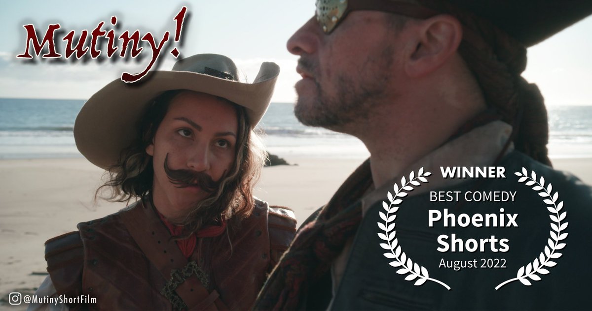 MutinyShort's tweet photo. Thank you Phoenix Short Festival for honoring @MutinyShort with Best Comedy!!! 
@ShortMonthly
https://t.co/5rCpVe94B6
@MissLilDick
@TerenceRotolo
@MatthewGratzner
#MutinyShortFilm #MutinyShort #FilmFest #Indiefilm #ComedyShorts #acting #directing #PiratesOfTheCaribbean #pirates https://t.co/m8iIGCraFC