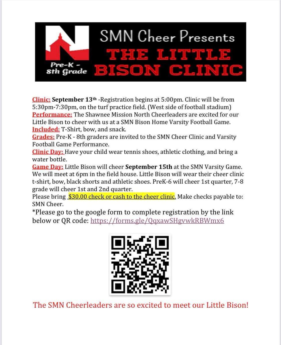 ea_pta's tweet photo. Does your little one have spirit?!? Join the SMN Cheer for their Little Bison Cheer Clinic!
@EastAntiochSMSD @smncheer https://t.co/sJ1zs5rAP4