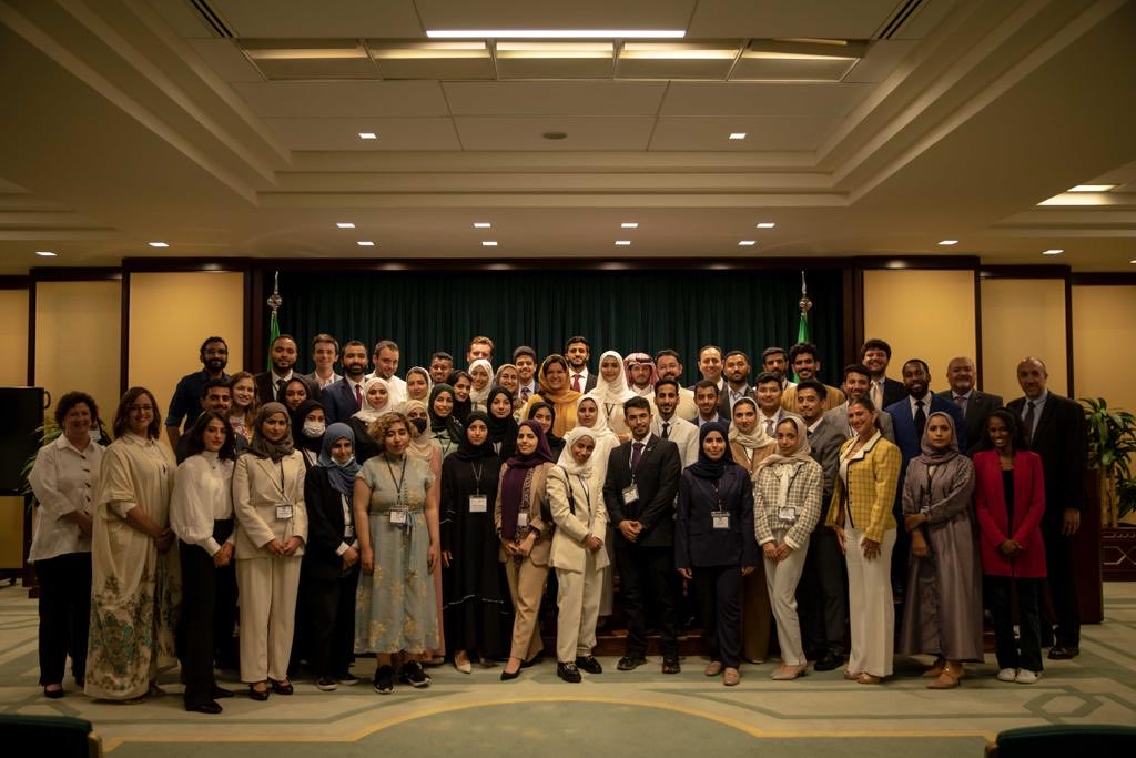 SaudiEmbassyUSA's tweet photo. HRH Ambassador @rbalsaud met with students and graduates of the Saudi Young Leaders Exchange Program, which is the flagship Saudi youth development program by the US embassy in Riyadh. https://t.co/vjqv07IKTb