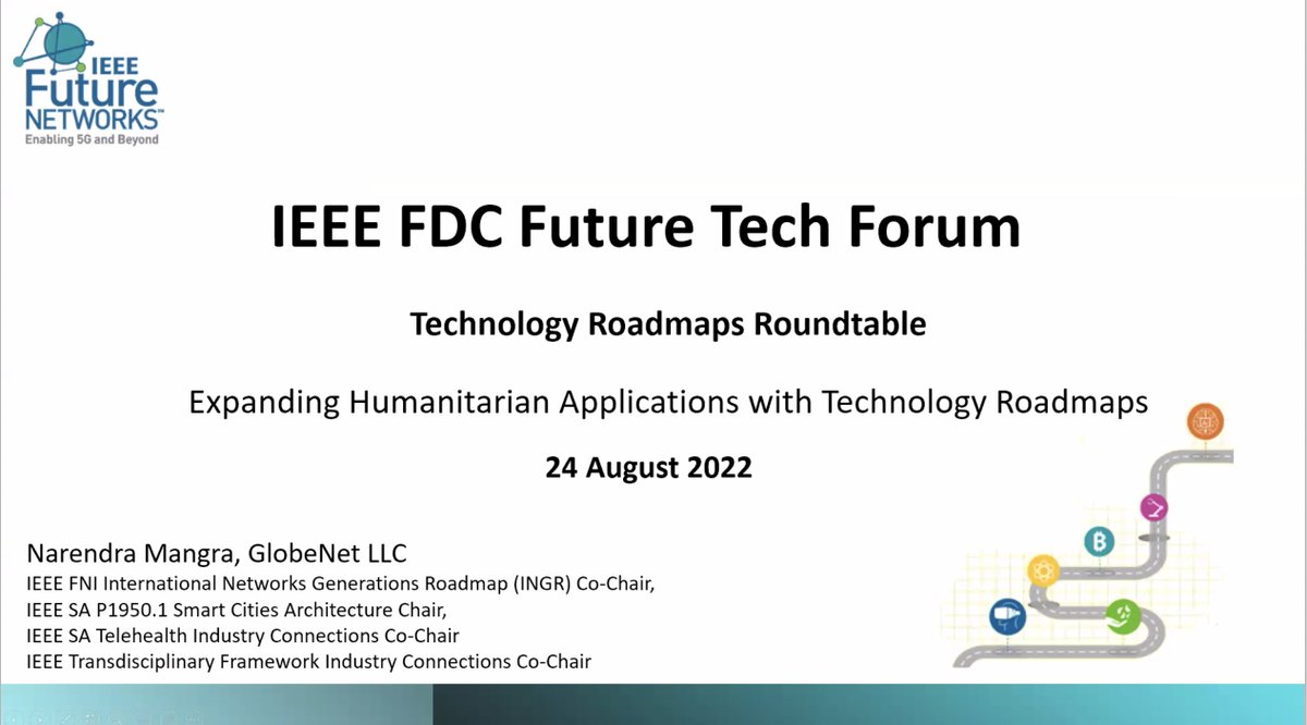 IEEEFutureDir's tweet image. Next up is #GlobeNet&apos;s Narenda Mangra. He&apos;s sharing insights into why #roadmaps are vital to continued technological advancement. In particular, he&apos;s looking at @IEEEorg&apos;s #INGR initiative. Roadmaps provide a means of laying out common goals and tasks. #FTFRoadmaps