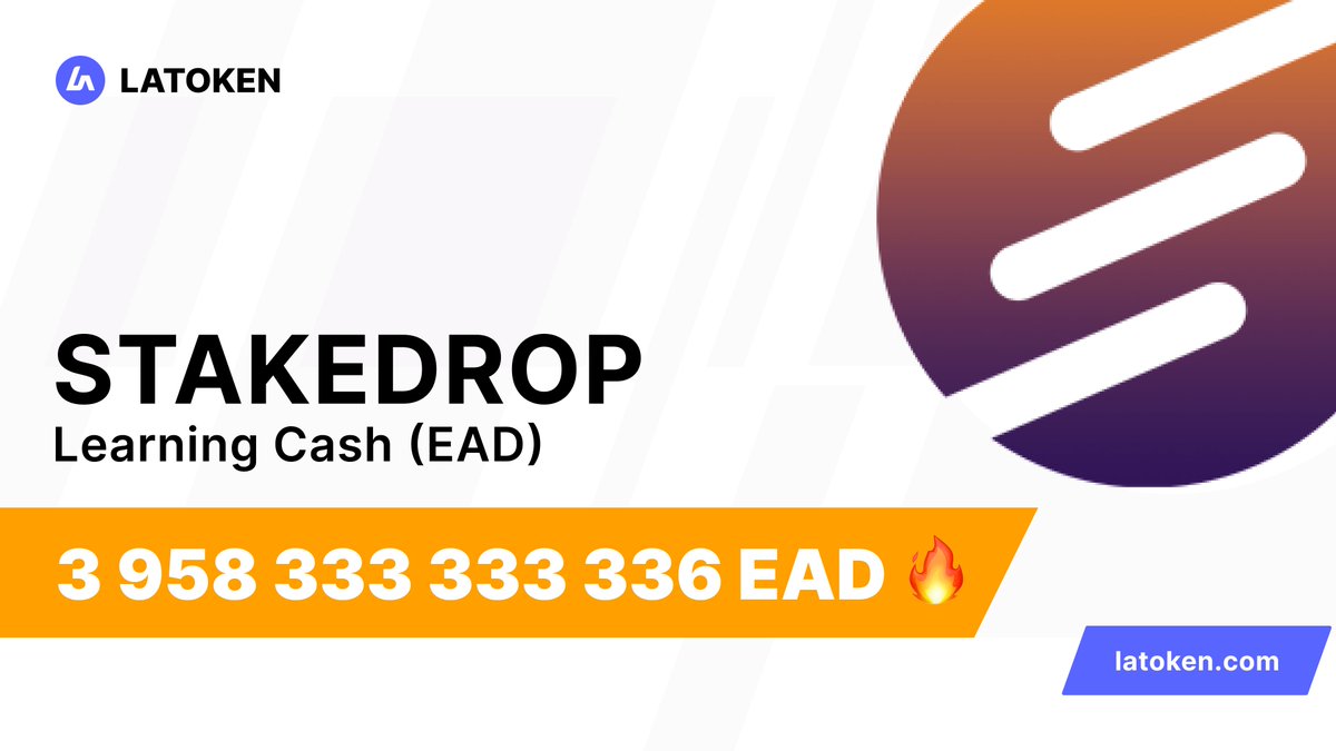 $2k EAD Stakedrop!

🔥 283 winners
✅ Retweet and Follow
📲 Get LATOKEN App
🎁 Buy 120000000000 EAD or more for a 10% bonus!

Join Airdrop👉 go.latoken.com/979
Complete all social tasks👉  go.latoken.com/97a