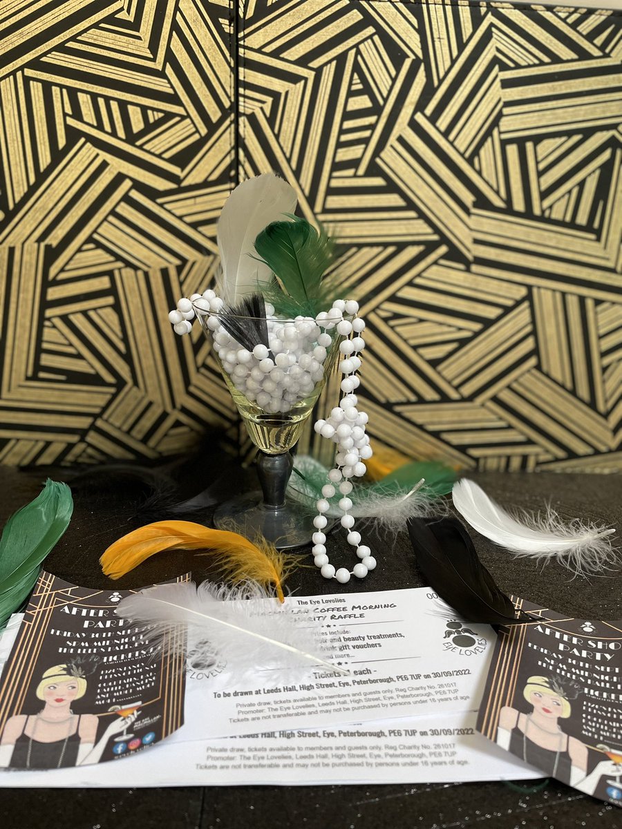 EyeLovelies's tweet photo. Get your 1920’s Macmillan raffle and After Party tickets now!! 30th September 💚 @macmillancancer @maccoffeemorning #eyelovelies https://t.co/xo7tzbjauG