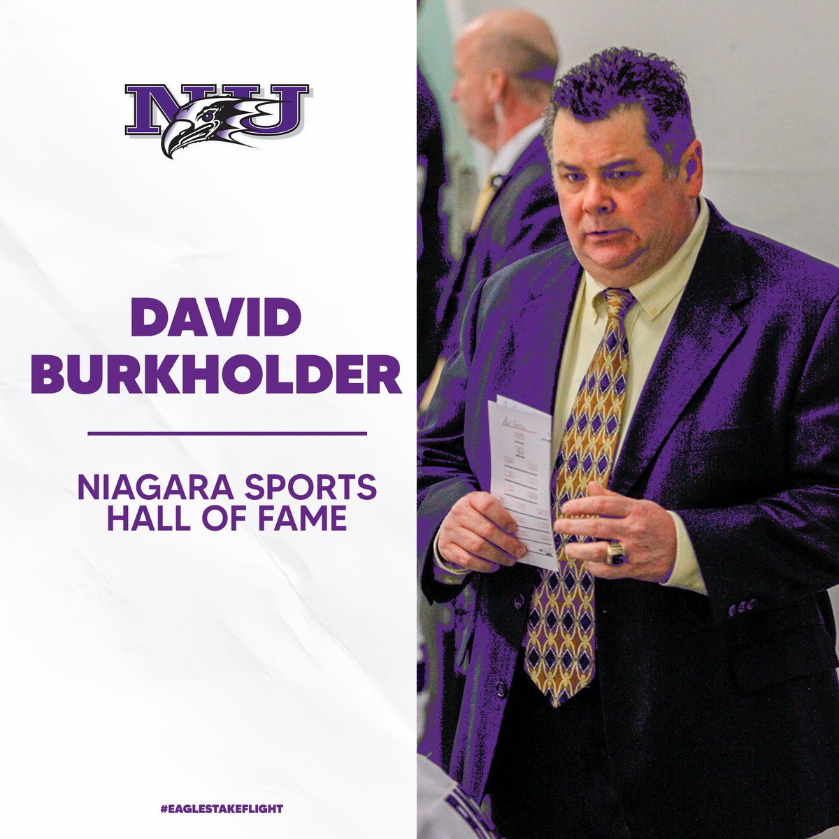 NUPurpleEagles's tweet photo. Former @NiagaraMHKY head coach David Burkholder will be inducted into the Niagara Sports Hall of Fame in October!

Congratulations Coach! https://t.co/wIPufIleBw
