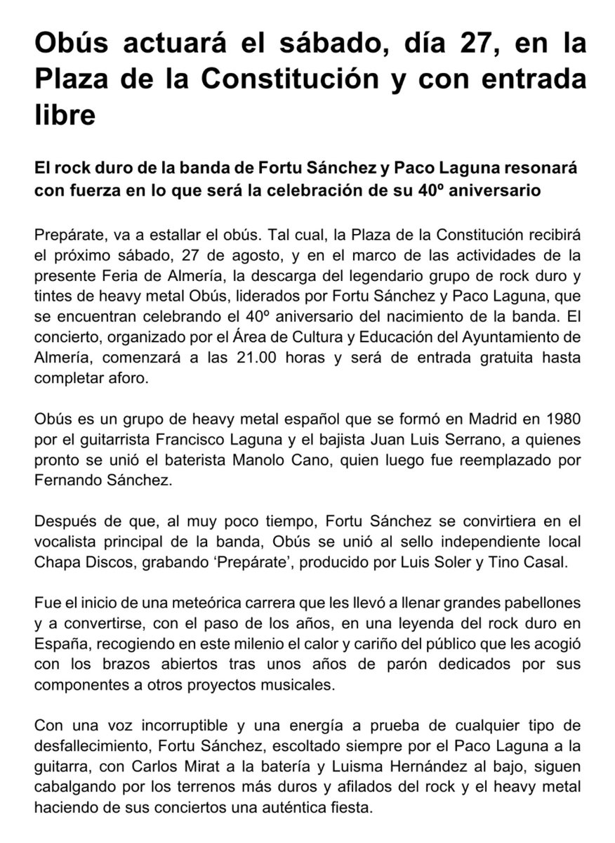 Nos vemos el 27 a las 21:00 en Almería. Entrada libre.