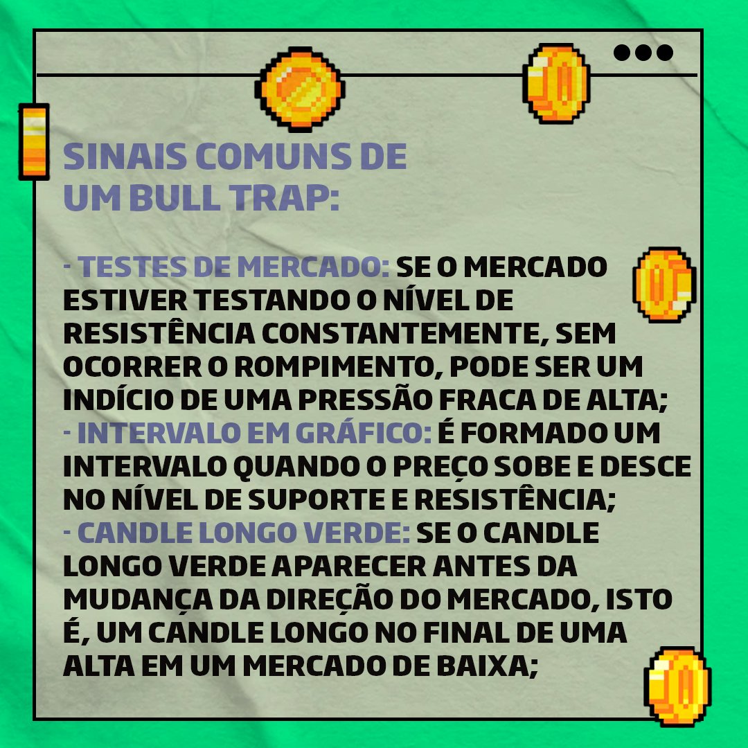 Nova_DAX's tweet photo. Você sabe o que é bull trap?
Confira aqui algumas dicas para evitá-lo! 😉
#CriptocomFarofa #criptocoins #BTC https://t.co/XnG4bVzDTJ