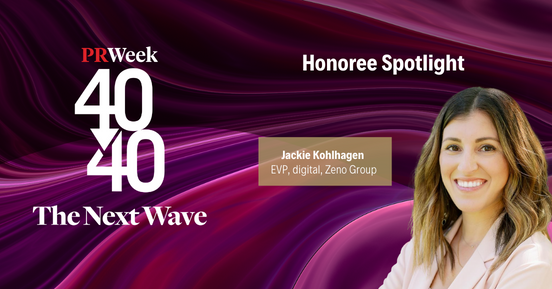 PRWeekUS's tweet photo. Meet @jackiekohlh of @zenogroup, a 2022 PRWeek 40 Under 40 Honoree:

“Be someone others want to work for.” Leading with intention, humility and kindness can make a world of difference. 

Join us for the live celebration in NYC on October 27! https://t.co/4AgBsRyMUn https://t.co/ac12O3NWta