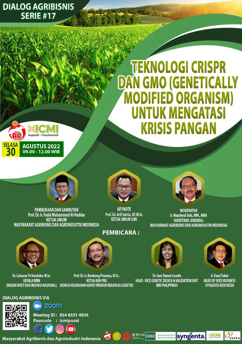 MaxdeyulSola's tweet photo. INDONESIA memasuki pemanfaatan Teknologi GMO dan CRISPR untuk Antisipasi Krisis Pangan https://t.co/uZ60jlNy5m