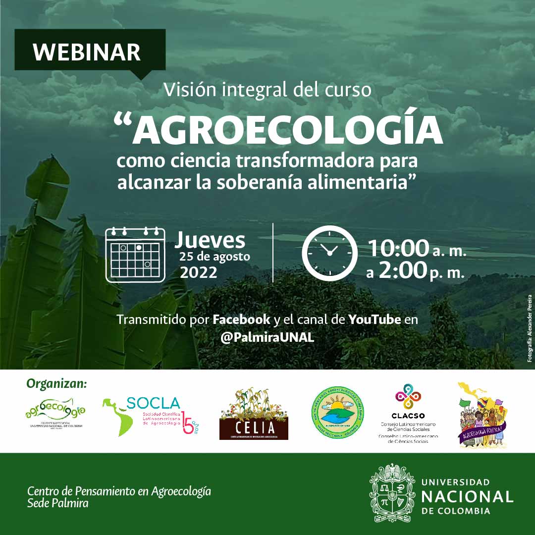 🗣️VISIÓN INTEGRAL DEL CURSO “#AGROECOLOGÍA COMO #CIENCIA TRANSFORMADORA PARA ALCANZAR LA #SOBERANÍA #ALIMENTARIA”. <a href="/PalmiraUNAL/">PalmiraUNAL</a> <a href="/socla/">CLAIRE THOM💙</a> 
Transmisión por 🎥studio.youtube.com/video/RHnsgCdL…