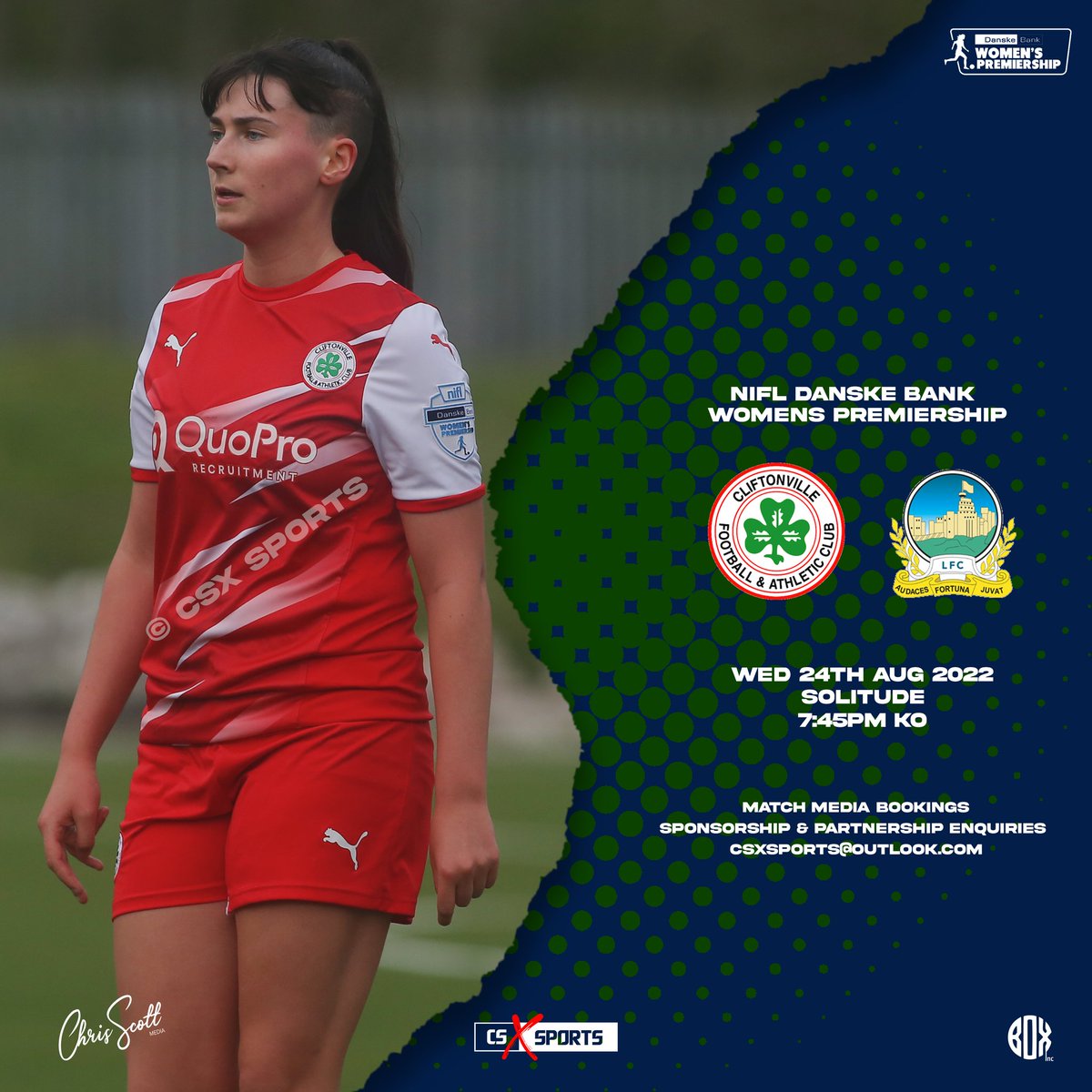 TenchuSports's tweet photo. ๐ @OfficialNIFL Women's Premiership
โฝ๏ธ @CVilleLadiesFC vs @LinfieldLadies
๐ Wed 25th Aug 2022 โข โฐ๏ธ 7:45pm
๐ Solitude
๐ท ยฉ @CSXSports โข @ChrisScottPics
#NIFL #DanskeWomensPrem #CliftonvilleLadies #LinfieldLadies #WomenInFootball #CSXSports #ChrisScottMedia https://t.co/BWirAfZkuN