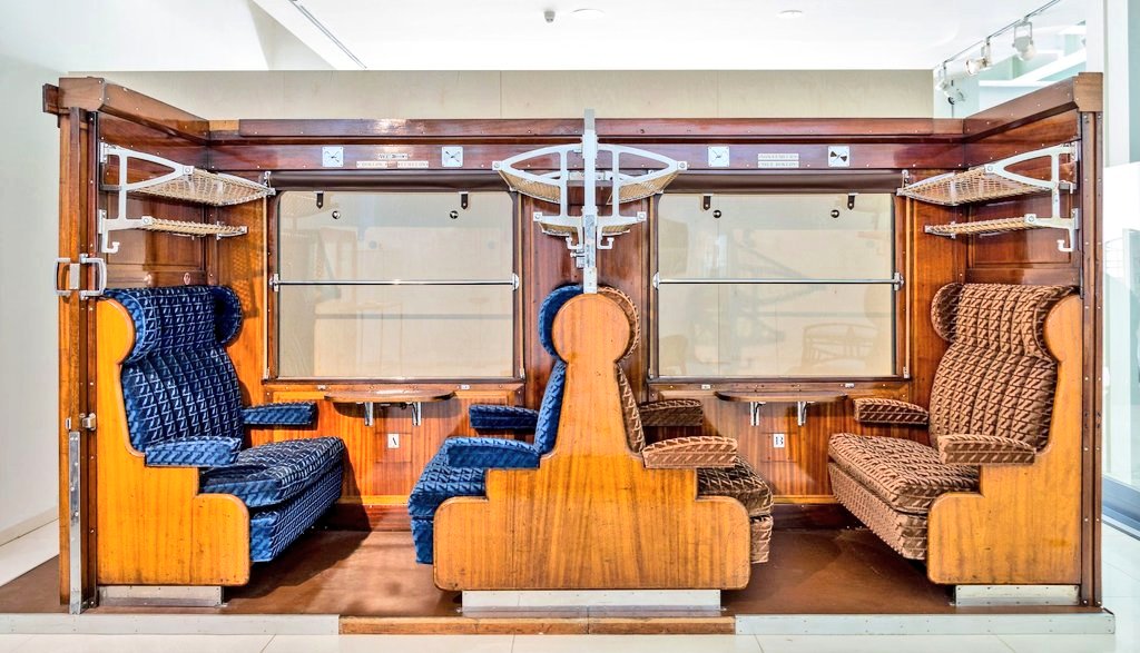 Train interior from 1934 by Belgian designer Henry van de Velde (1863-1957).