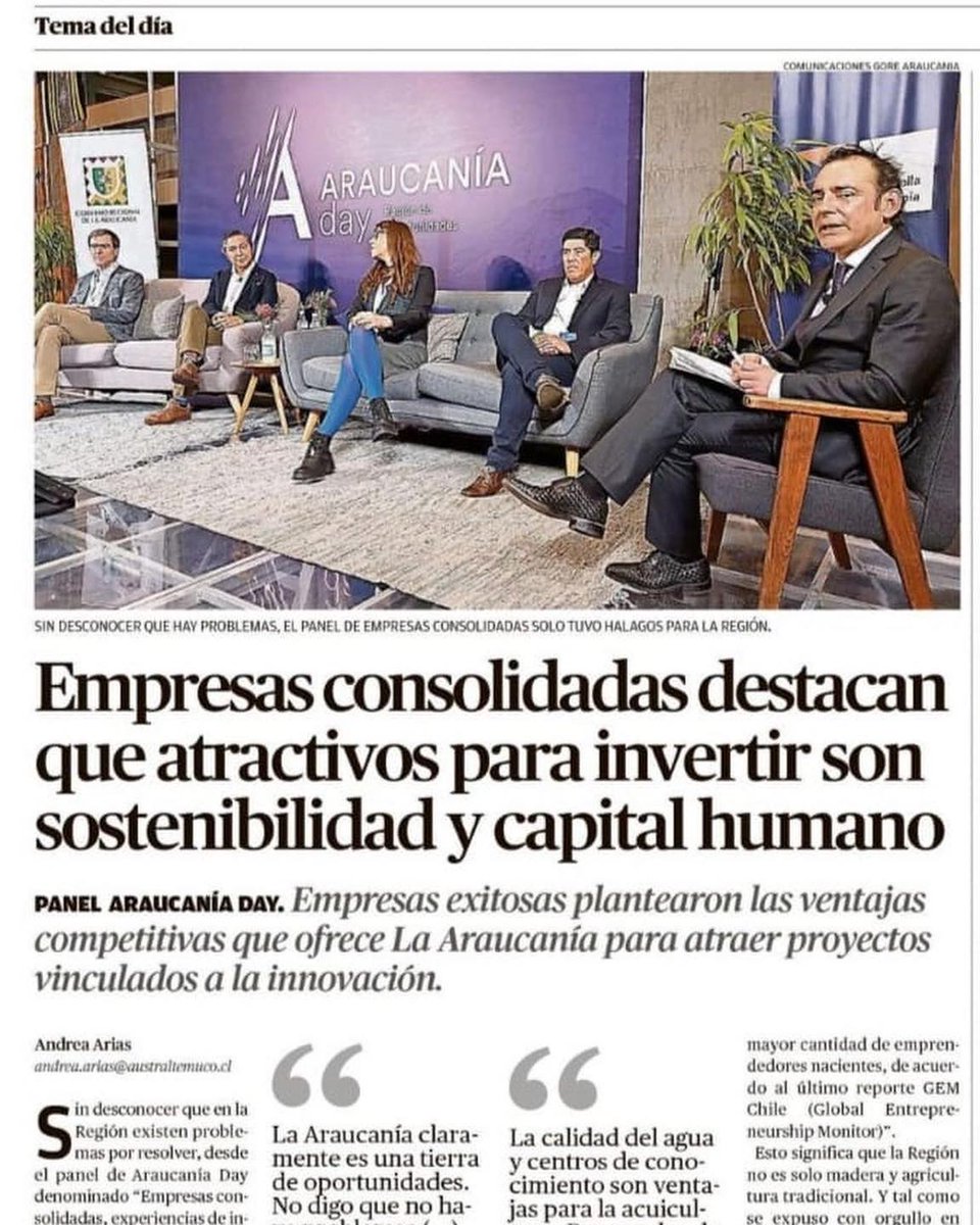 cd_araucania's tweet photo. Hoy en el @australaraucania , se destaca la importante actividad #AraucaníaDay realizada ayer, donde participaron más de 300 empresarios e inversionistas con el fin de potenciar nuestra querida Araucanía https://t.co/gREWntPvxi