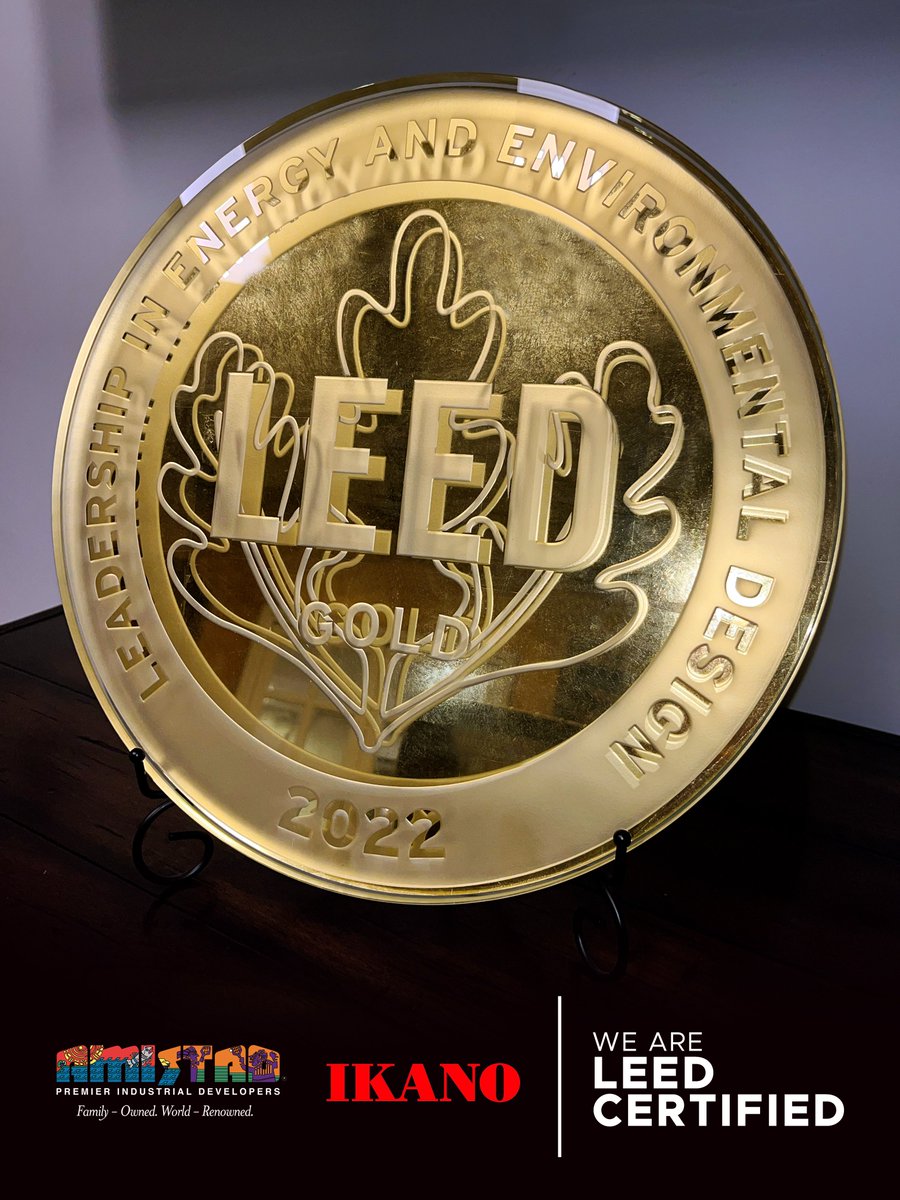 We proudly share that we have earned LEED gold certification in our 1.2 million square feet IKANO Campus. This sets the standard for our future projects in an effort for a greener more sustainable future. 

#amistadindustrialdevelopers #leedcertification  #sustainability