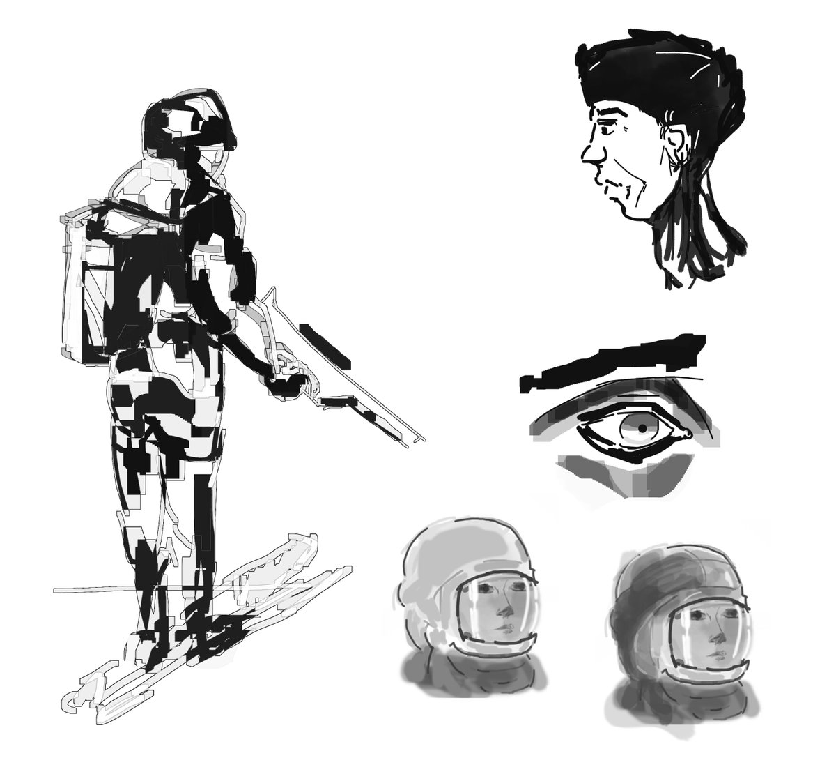 sunesookhan's tweet photo. idk just did some weird sketches today. https://t.co/FITYQJWgOi