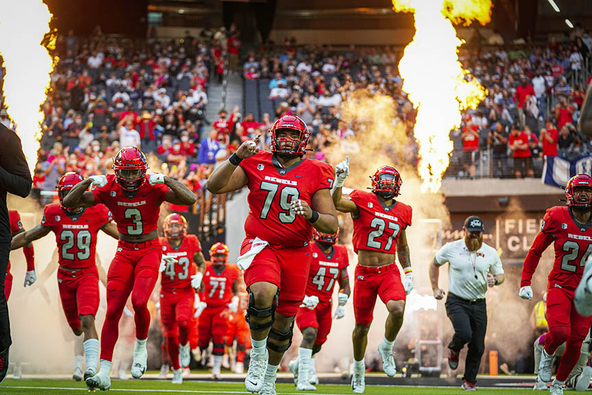 AllegiantStadm's tweet photo. Rebel football is back this weekend❗

See you on 8/27 @unlvfootball https://t.co/ThH4lYsTDo