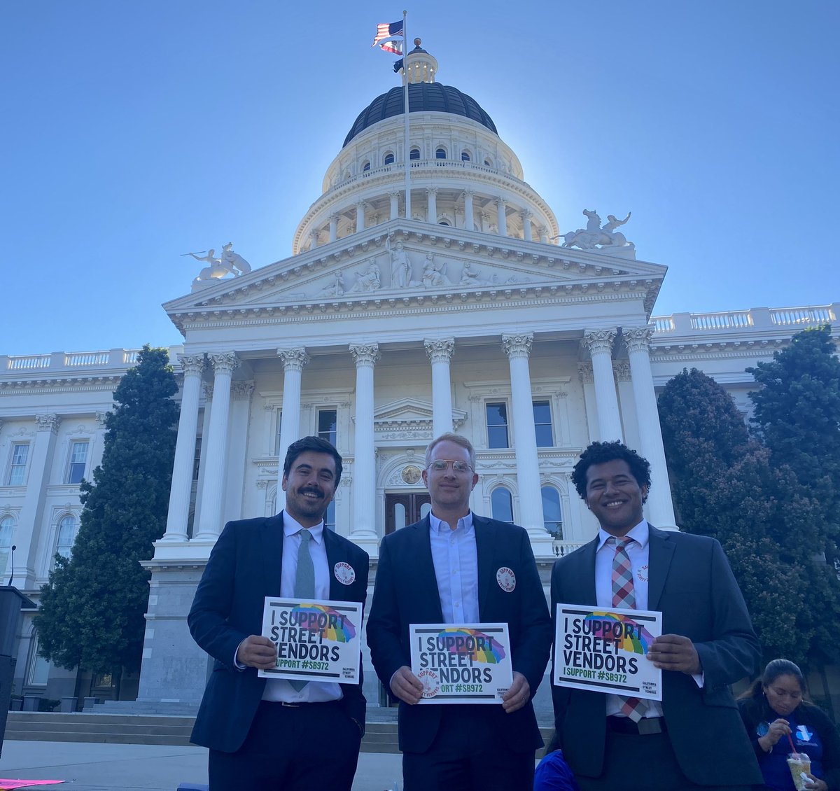 DougSmth's tweet photo. The @PublicCounsel team (with @KJGMac11 in spirit), proud to be here with @CAStreetVendors in support of #SB972. https://t.co/w93m6pdCNz