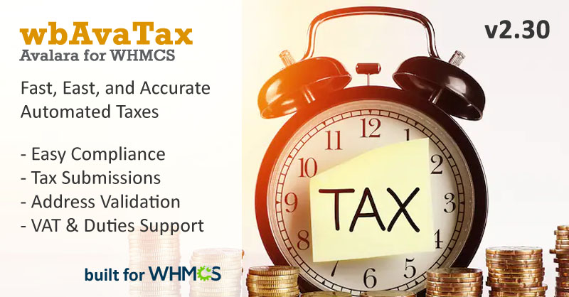 WebuddhaInc's tweet photo. #wbAvaTax for #WHMCS just got an upgrade!  You can now utilize the WHMCS Tax ID for VAT code transmission, and the WHMCS Tax Exempt flag to exclude all taxes for a customer.

Check it out @ https://t.co/XQdSxtiSeb

#avatax #avalara #taxautomation https://t.co/fxTb5m0KDD