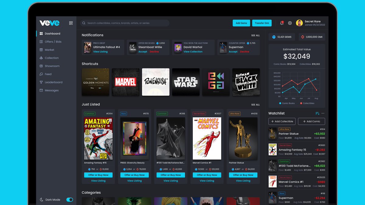 🚨 Huge Web Update 🚨

Jk! I thought I would share a bit more of what I do professionally so I decided to give the <a href="/veve_official/">VeVe | Digital Collectibles</a> web app an update.

If you like some of the ideas, RETWEET &amp; LIKE. Let's see if we can get <a href="/DavidYuNZ/">David Yu ⭕️</a>'s attention! 👀 🙌

#veve #nft #vevefam #Nfts