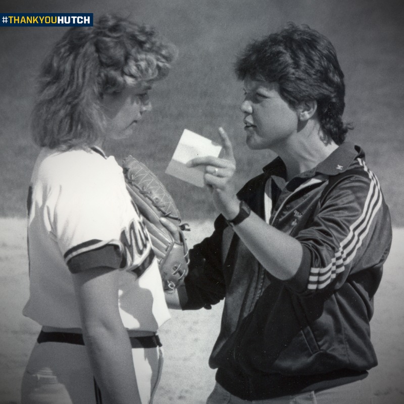 umichsoftball's tweet photo. Her legacy will live on forever. Thank you for 38 incredible years, Hutch. Happy retirement. #ThankYouHutch #ForeverGoBlue