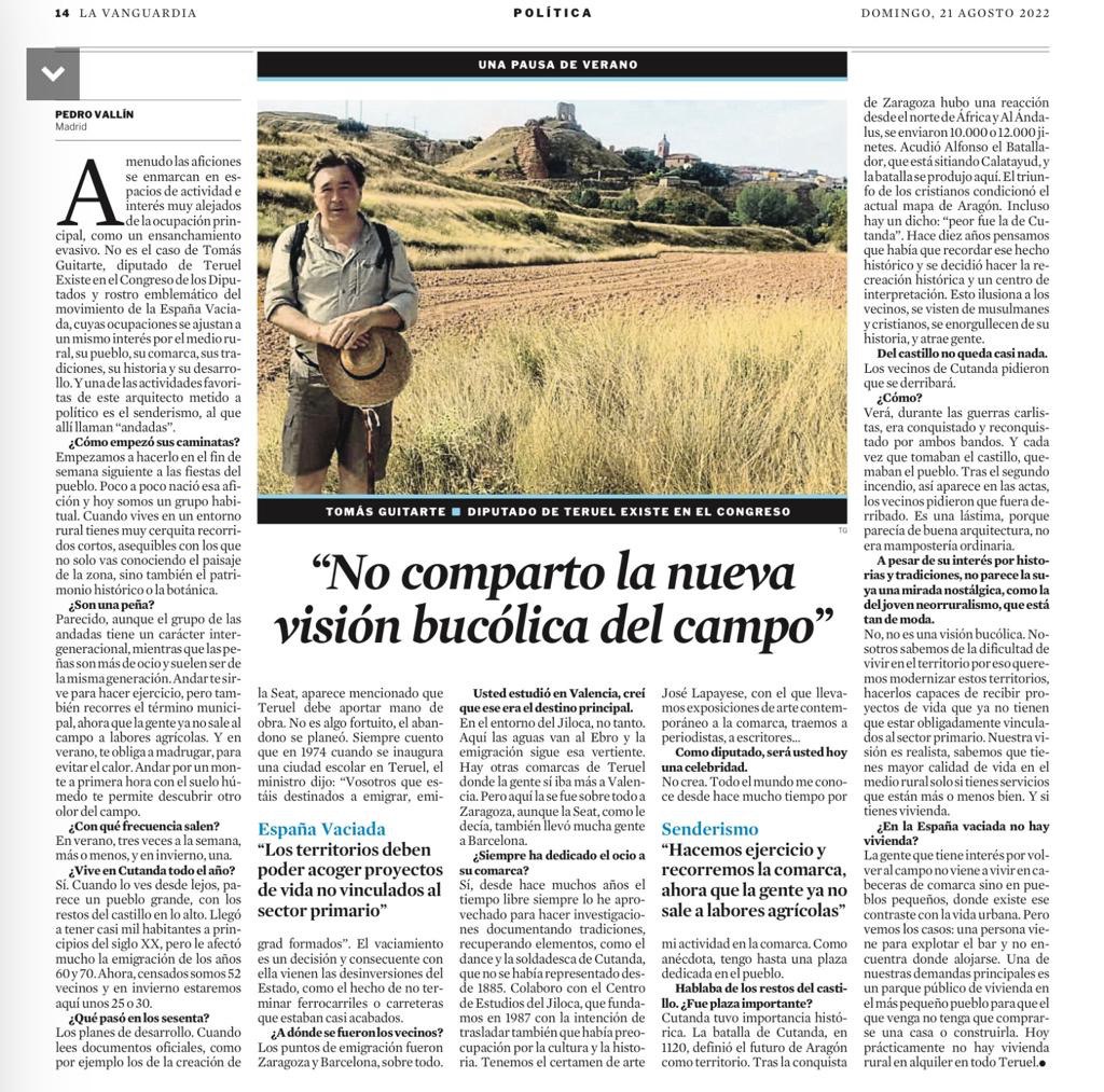 TeruelExiste_'s tweet photo. Tomás Guitarte en verano disfruta de una de sus aficiones, el senderismo en #Cutanda
Hay que modernizar el #mediorural para acoger proyectos de vida
Hay mejor calidad de vida solo si tienes servicios y vivienda, una de gran carencia que hay que resolver
https://t.co/0r6Pvb75hR https://t.co/2awosmLPkv