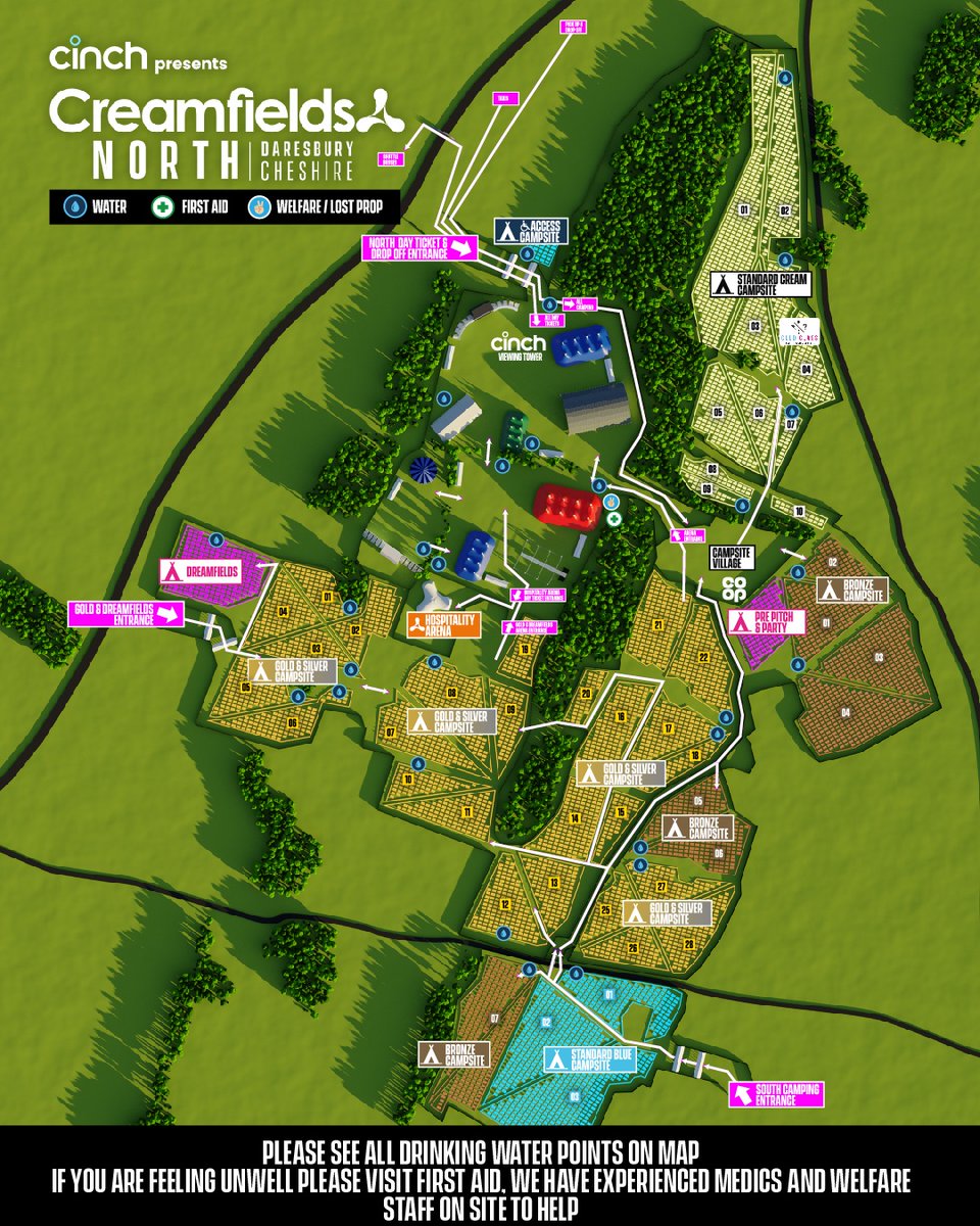 Creamfields North map