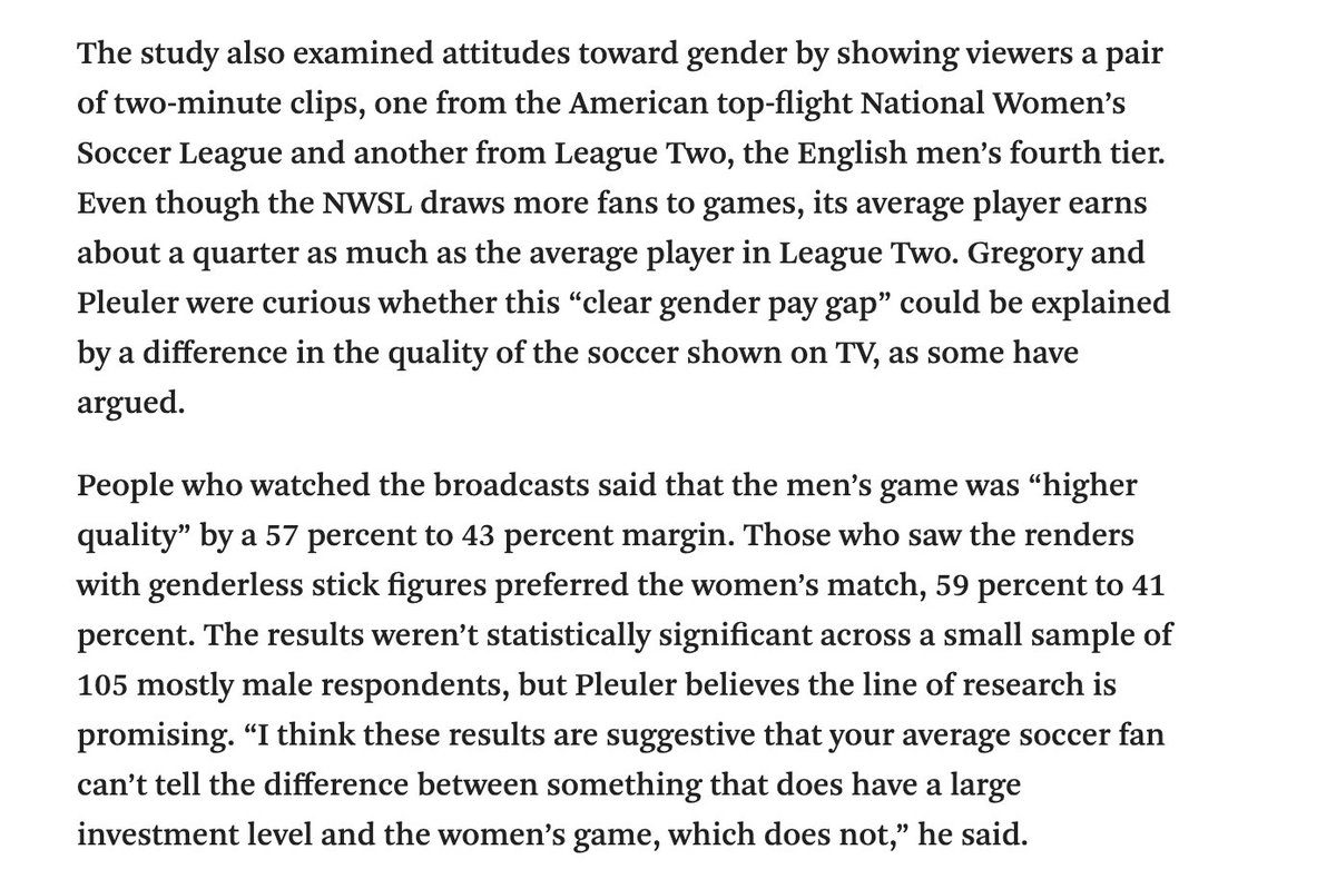alexisohanian's tweet photo. I would love to fund a larger study. Let's do this: publish all the process + results online. I'm confident that—with a  large enough sample—a majority of men will still end up picking the women's match. Even if it's just 51%, it ends 'argument' around 'quality'
hat tip @andreas https://t.co/2w68pxG8qD