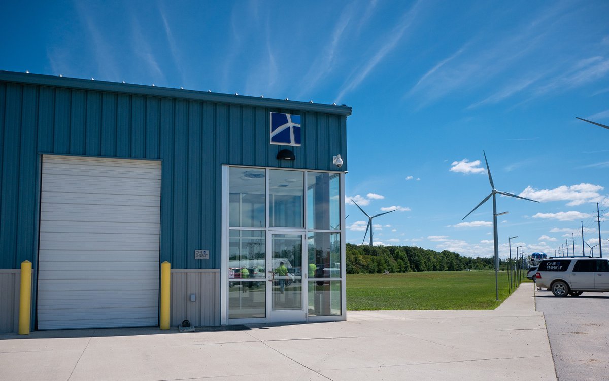 onepowerco's tweet photo. It was important that OE lead by example when building our office. This week’s #Windview shows the proximity of HQ to our turbines. This location gives tour groups first-hand experience with #WindforIndustry projects, helping us educate local communities & future STEM leaders. https://t.co/WXN6fN2xvY