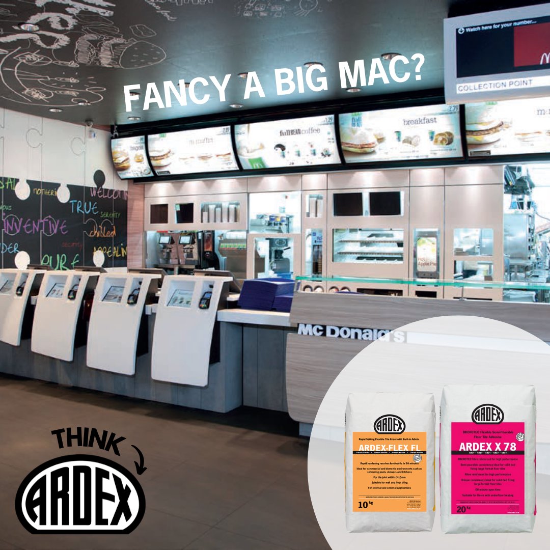 ARDEXUKTiling's tweet photo. ππDid you know that ARDEX have been appointed by McDonald's to supply a tile fixing solution for the re-fit of all their UK restaurant locations?
πSo the next time you step into McDonalds for a Big Mac, you might be walking on ARDEX! π
#ARDEXTiling #Tiles #Tiling https://t.co/LisxToPuDZ