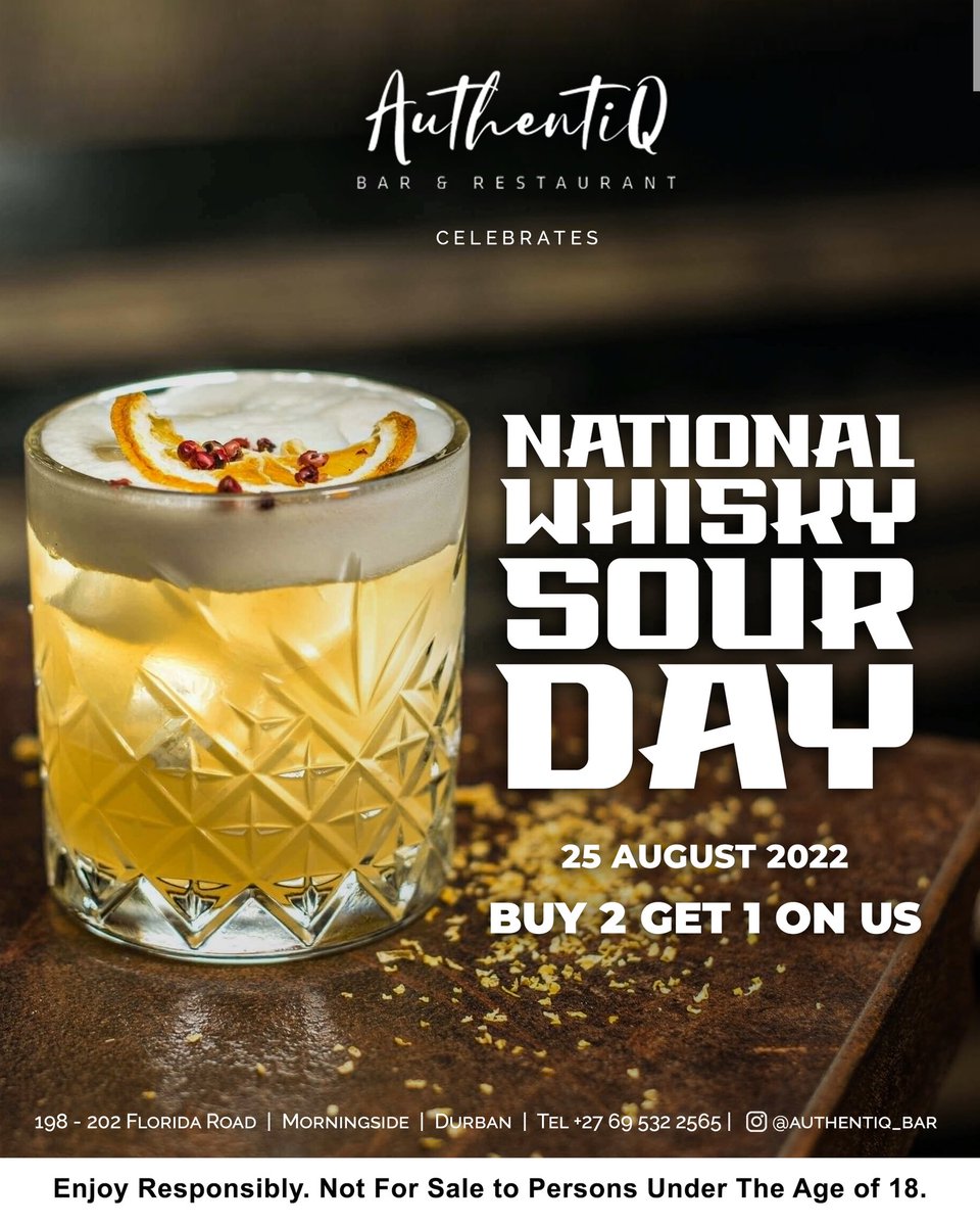 NduBarsEquipped's tweet photo. National Whisk(e)y sour day, come through and join us. #AuthentiQBar https://t.co/p0ULMDDjUo