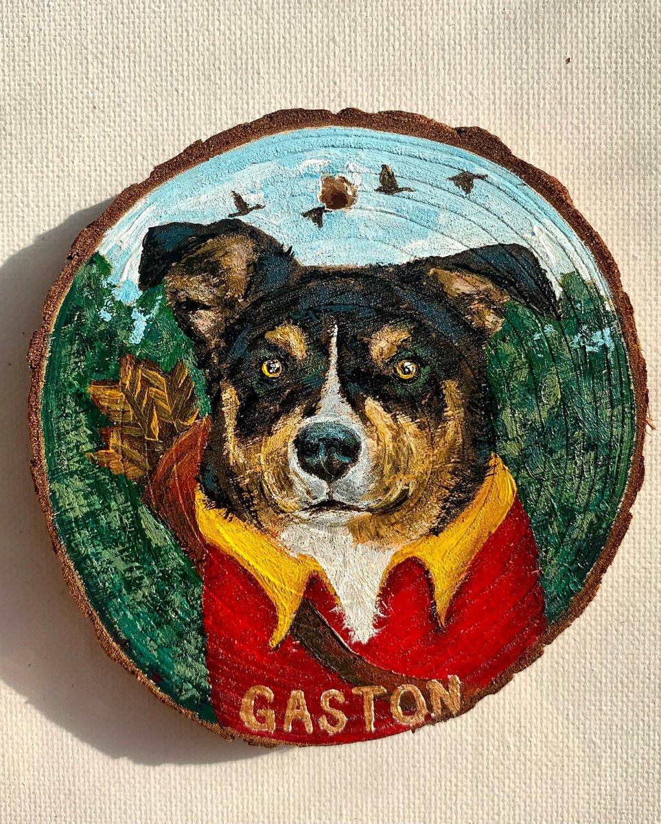 Hope you’re not getting tired of ornaments cuz they’re gna keep comin #woodsliceornament #petportraits